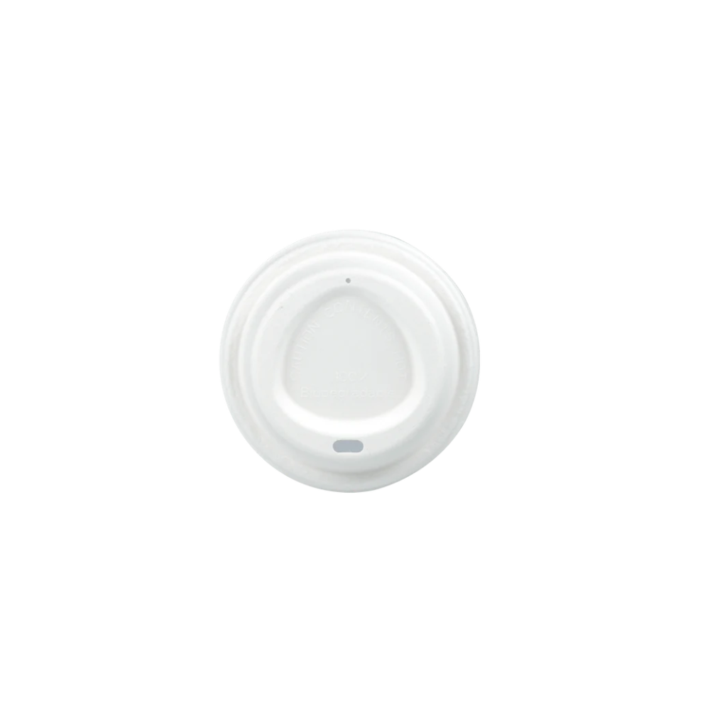 100 % biologisch abbaubarer Bagasse-Deckel Ø 90 mm auf Coffee-to-go-Becher