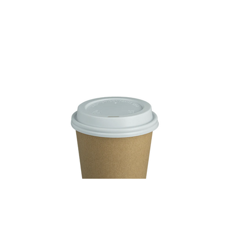 Weißer Deckel Ø90mm aus PS, passend für Kaffeebecher, sicherer Verschluss für Coffee-to-go und Gastronomie