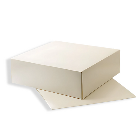 Duplex Gebäckschachtel L 25x25x8 cm, Weiß – geöffnet mit Gebäck