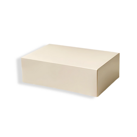 Duplex Gebäckschachtel M 24x16x8 cm, Weiß – geöffnet mit Gebäck