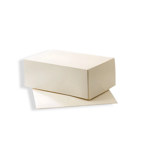 Duplex Gebäckschachtel S 21x14x8 cm, Weiß – geöffnet mit Gebäck