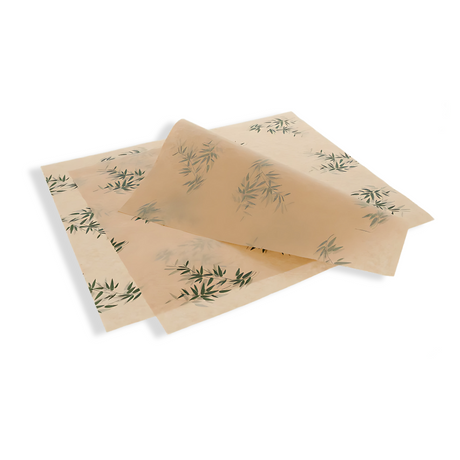 Einschlagpapier 280×340 mm FSC®-Mix, grün bedruckt – fettresistent, lebensmittelecht & kompostierbar für Burger, Wraps & Sandwiches