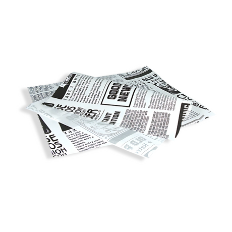 Einschlagpapier 'Newspaper' 330x300 mm – FSC® Mix, Weiß, bedruckt