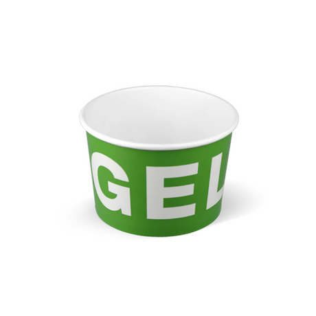 Grüner Gelato Eisbecher 360 ml / 12 oz – stabiler Kartonbecher für Eisdielen & To-Go-Service