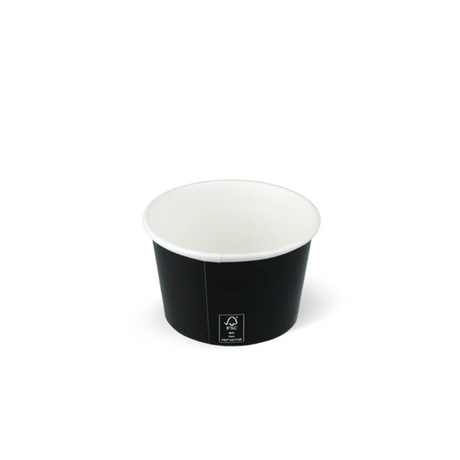 FSC-Eisbecher Schwarz 120 ml / 4 oz – nachhaltiger Kartonbecher für 1–2 Kugeln Eis, edel & hygienisch