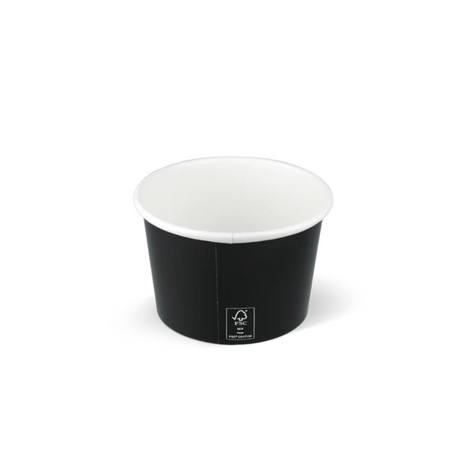 Schwarzer FSC-zertifizierter Eisbecher 240 ml – umweltfreundlicher Pappbecher für Eisdielen & To-Go-Service