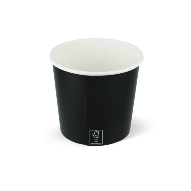 FSC-Eisbecher Schwarz 360 ml / 12 oz – nachhaltiger Kartonbecher für 4–5 Kugeln Eis, edel & hygienisch
