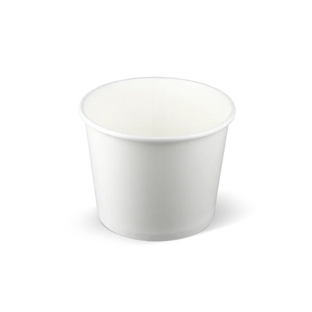 Eisbecher Weiß 360 ml – Kartonbecher für Eis, Frozen Yogurt & Sorbet, ideal für Eisdielen & To-Go