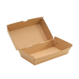 Umweltfreundliche Frühlingsrollenbox 205x110x80mm aus Kraftkarton in Braun für Take-Away und Imbiss-Snacks
