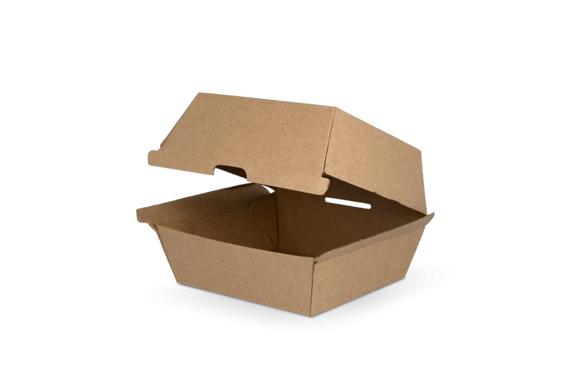 Hamburger Box, M, 105x102x85mm, Kraftbraun