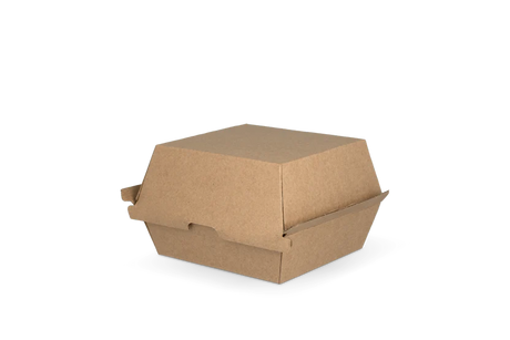 Hamburger-Box M 105×102×85 mm kraftbraun – stabile, recyclingfähige Fast-Food-Verpackung für Burger & Snacks