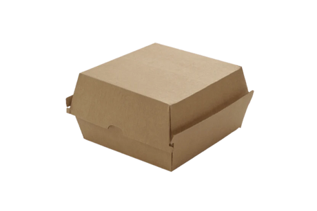 Hamburger-Box XL 160×160×100 mm kraftbraun – große, stabile Fast-Food-Verpackung aus Karton für Burger & Menüs