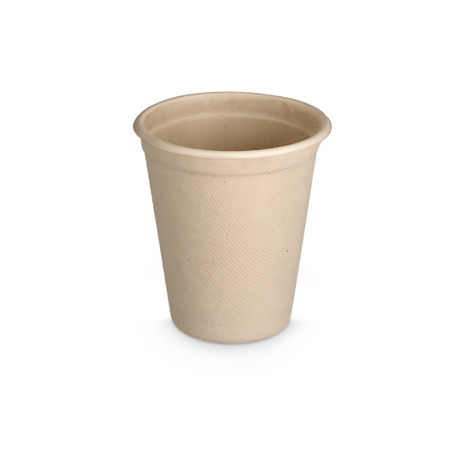 Kaffeebecher 230 ml Ø 80 mm aus Zuckerrohr (Bagasse) – plastikfrei, biologisch abbaubar & SUP-konform für Cafés und Events