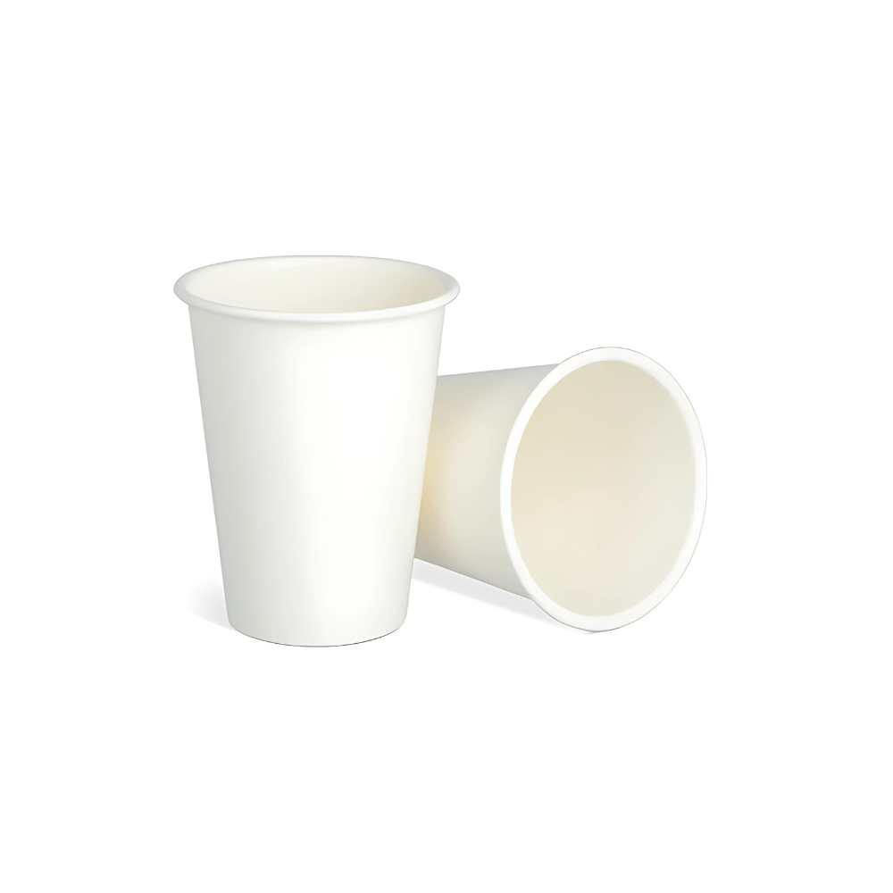 Weißer Kaffeebecher wiederverwendbar 180ml aus PP, stapelbar und spülmaschinenfest für Gastronomie & To-Go