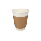 Manschetten für Pappbecher 360ml, biologisch abbaubar aus Karton, zuverlässiger Hitzeschutz für Coffee-to-go