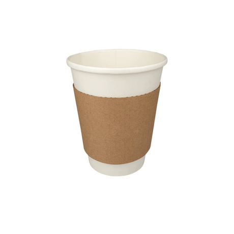 Manschetten für Pappbecher 360ml, biologisch abbaubar aus Karton, zuverlässiger Hitzeschutz für Coffee-to-go