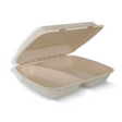 Menübox 2-geteilt M Zuckerrohr BIO 200 Stk – stabile To-Go Box 230×205×70 mm für Gastronomie, Take-Away & Catering