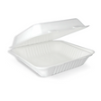 Menübox M Zuckerrohr BIO 200 Stk – geräumige To-Go Box 233×233×81 mm für Gastronomie & Lieferservice