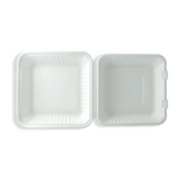 Menübox M Zuckerrohr BIO 200 Stk – geräumige To-Go Box 233×233×81 mm für Gastronomie & Lieferservice