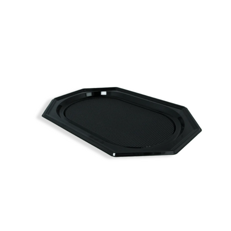 Schwarzes PET Achteck-Catering-Tablett 45×30 cm – robust & elegant für Buffets und Catering