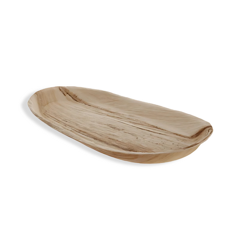 Palmblatt-Tablett BIO 48x24 cm – biologisch abbaubar, stabil & kompostierbar, ideal für nachhaltiges Catering und Take-away