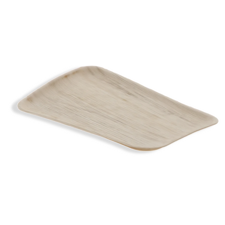 Rechteckiger Palmblatt Teller 24×16 cm – kompostierbar, naturfarben, nachhaltiges Einweggeschirr