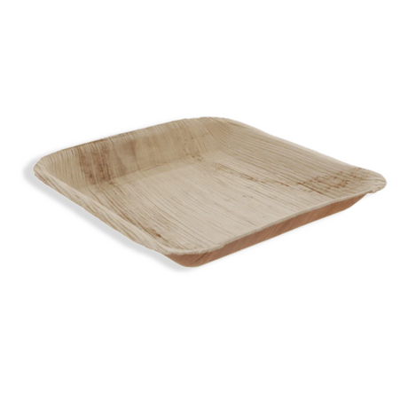 Palmblatt-Teller 24 × 24 cm, biologisch abbaubar, geschmacksneutral, Blattstruktur