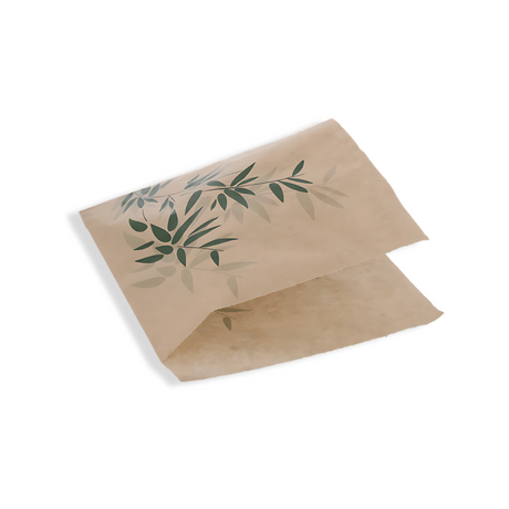Bio Papier-Burger-Beutel 170×180 mm – kompostierbar, fettresistent & lebensmittelecht für Burger, Snacks & To-Go-Verpackung