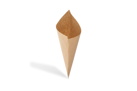Nachhaltige Snack-Spitztüte aus Kraftpapier, kompostierbar & stabil – perfekt für Foodtrucks, Imbisse & Streetfood