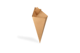 Papier-Snack-Spitztüte mit Saucenbehälter, 235x160mm, Kraftbraun