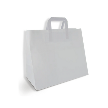 Weiße Papiertüte L 320×170×270 mm – recycelbares Papier, kompakt & ideal für Take-away