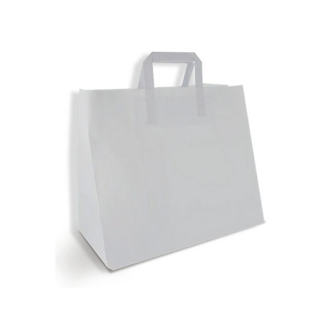 Weiße Papiertüte L 320×170×270 mm – recycelbares Papier, kompakt & ideal für Take-away