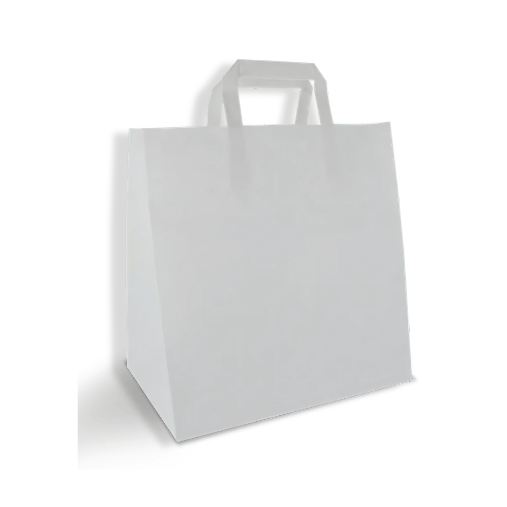 Weiße Papiertüte M 260×170×270 mm – recycelbares Papier, kompakt & ideal für Take-away