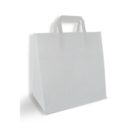 Weiße Papiertüte M 260×170×270 mm – recycelbares Papier, kompakt & ideal für Take-away