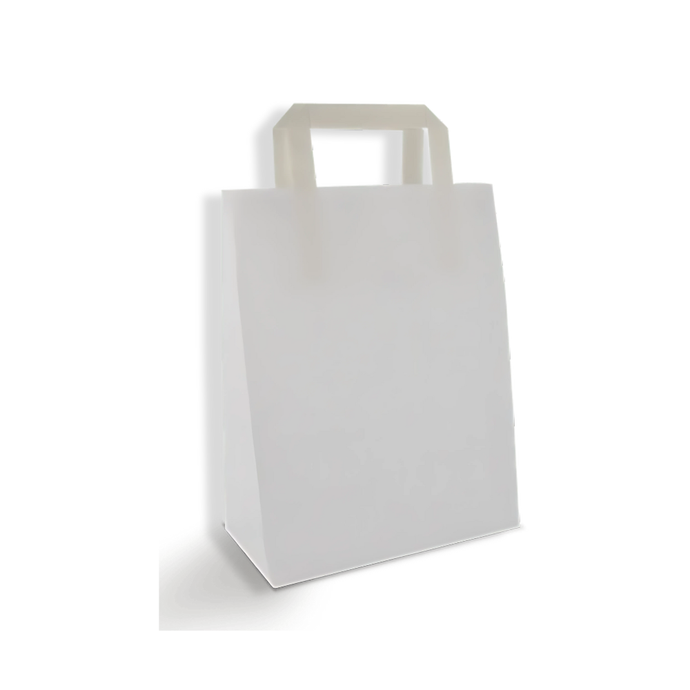 Weiße Papiertüte S 220×100×280 mm – recycelbares Papier, kompakt & ideal für Take-away