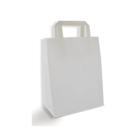Weiße Papiertüte S 220×100×280 mm – recycelbares Papier, kompakt & ideal für Take-away