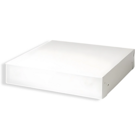 Papp-Gebäckschachtel Family (40 × 40 × 8 cm) Weiß – biologisch abbaubar, robust & praktisch für Gebäck