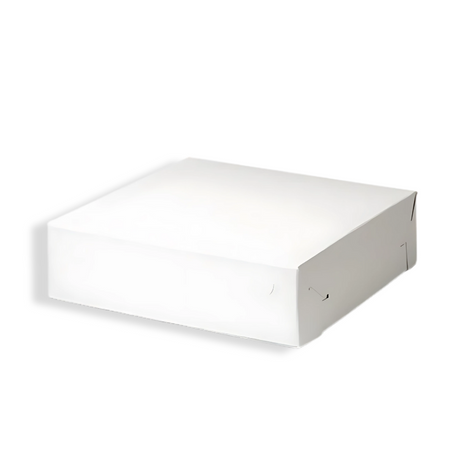 Papp-Gebäckschachtel L (30 × 30 × 8 cm) Weiß – biologisch abbaubar, robust & praktisch für Gebäck