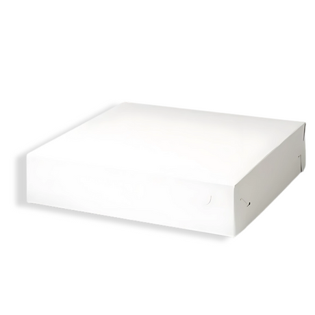 Papp-Gebäckschachtel XL (36 × 36 × 8 cm) Weiß – biologisch abbaubar, robust & praktisch für Gebäck