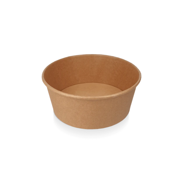Salatschale 750 ml Ø 148 mm Kraftbraun – aus Karton mit PE-Schutz, auslaufsicher & recycelbar für große Salate & Bowls