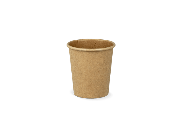Papp-Saucenbecher 120 ml Ø 62 mm kraftbraun – fettdicht, lebensmittelecht & recycelbar für Saucen, Dips und Dressings