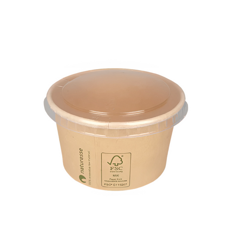 Bio Papp-Saucenbecher 90 ml Ø 75 mm kraftbraun – fettdicht, lebensmittelecht & recycelbar für Saucen und Dips