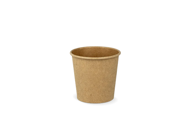Papp-Saucenbecher 90 ml Ø 62 mm kraftbraun – fettdicht, lebensmittelecht & recycelbar für größere Portionen Saucen und Dips