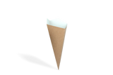Papp-Snack-Spitztüte, 210x147mm, Kraftbraun/Weiß