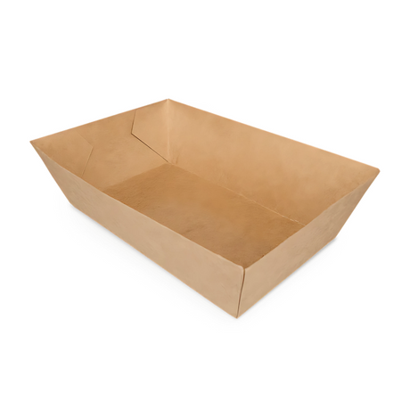 Papp-Snackschale A13 130×78×43 mm Kraftbraun – fettdicht, lebensmittelecht & recycelbar für Pommes, Snacks & To-Go