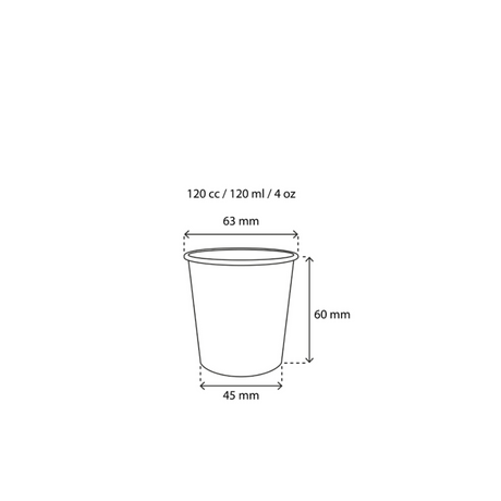 Gestreifter Pappbecher 120 ml Ø 63 mm – farbenfroh, biologisch abbaubar & recycelbar für Espresso-To-Go