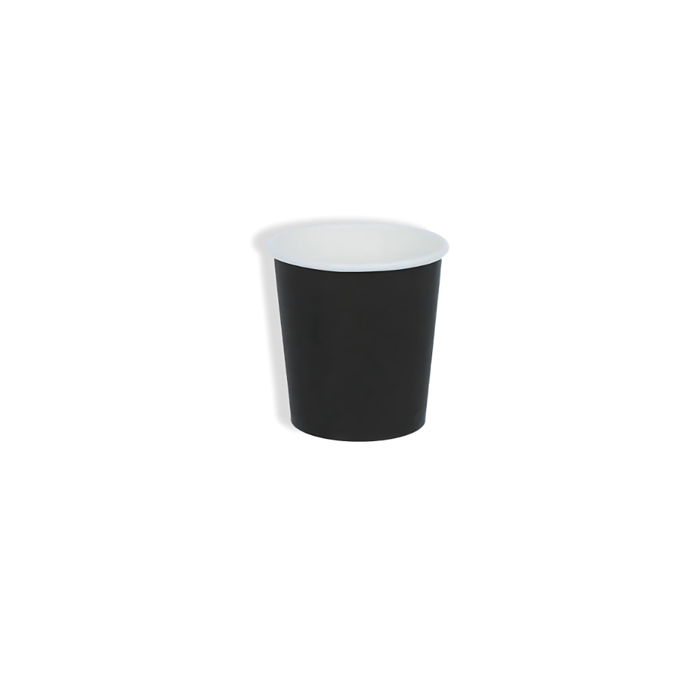 Schwarzer Pappbecher 120 ml Ø 63 mm – FSC®-Papier, PE-beschichtet & elegant für Espresso und Events