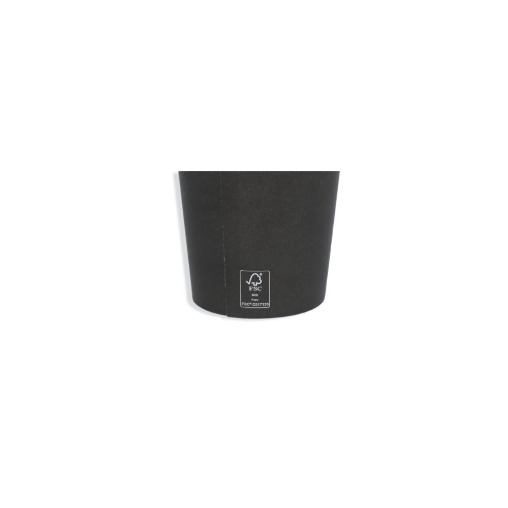 Schwarzer Pappbecher 120 ml Ø 63 mm – FSC®-Papier, PE-beschichtet & elegant für Espresso und Events