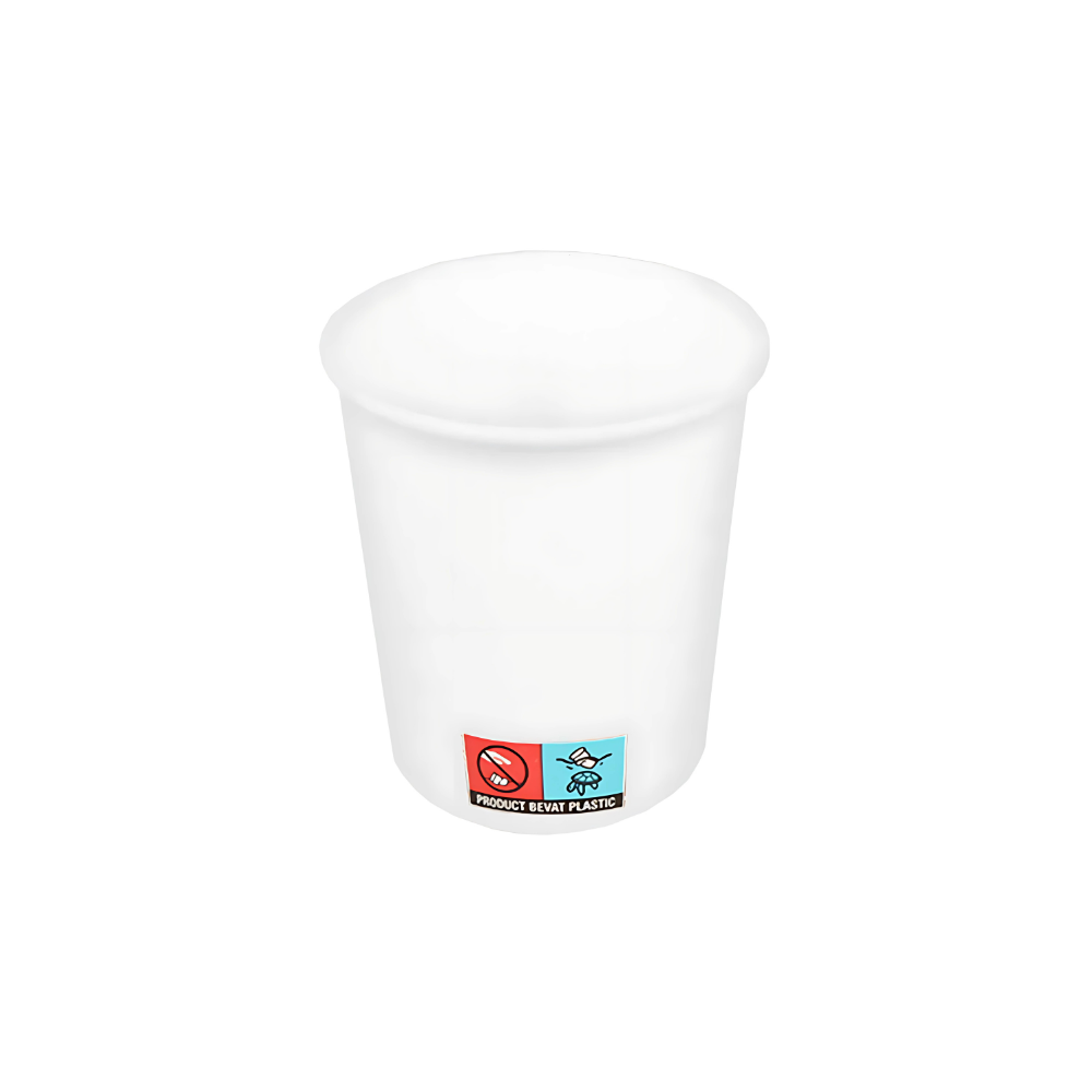 Weißer Pappbecher 120 ml Ø 63 mm – lebensmittelsicherer Karton mit PE-Beschichtung, umweltfreundlich für Espresso und To-Go