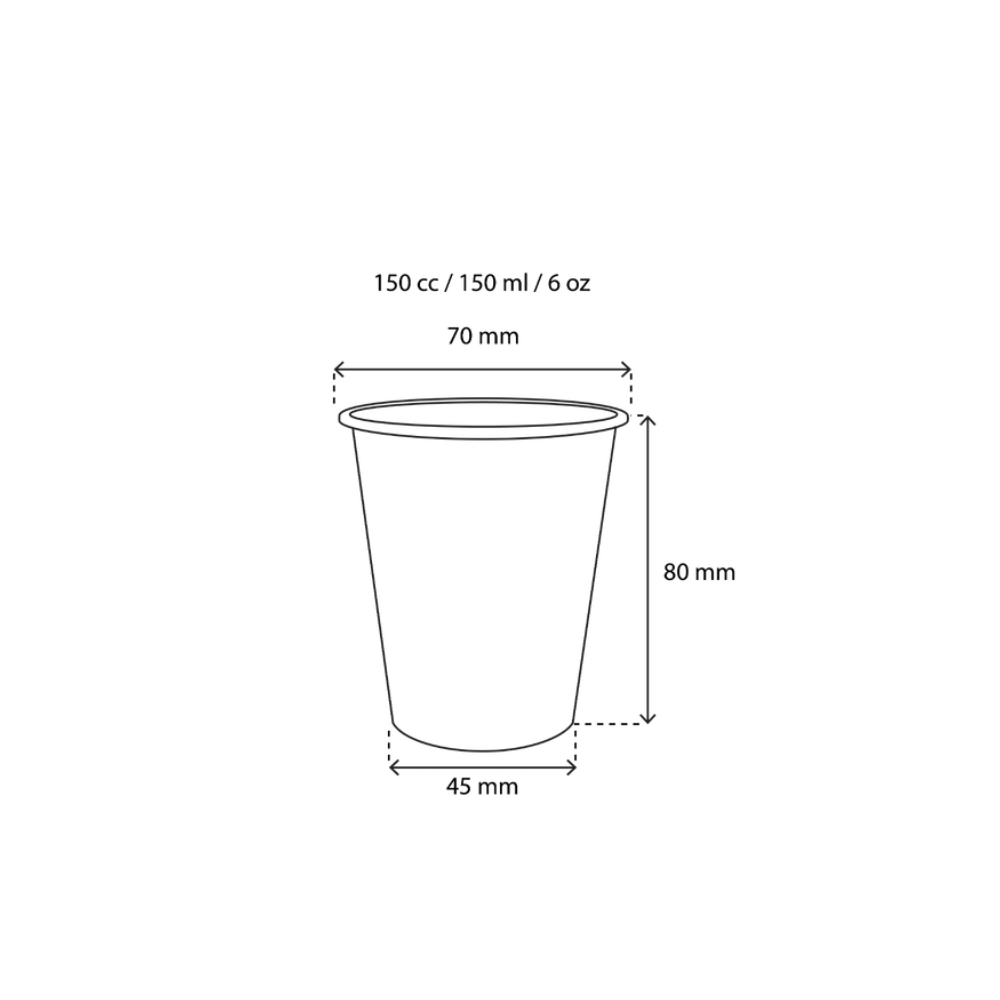Gestreifter Pappbecher 150 ml Ø 70 mm – farbenfroh, biologisch abbaubar & recycelbar für Kaffee-To-Go